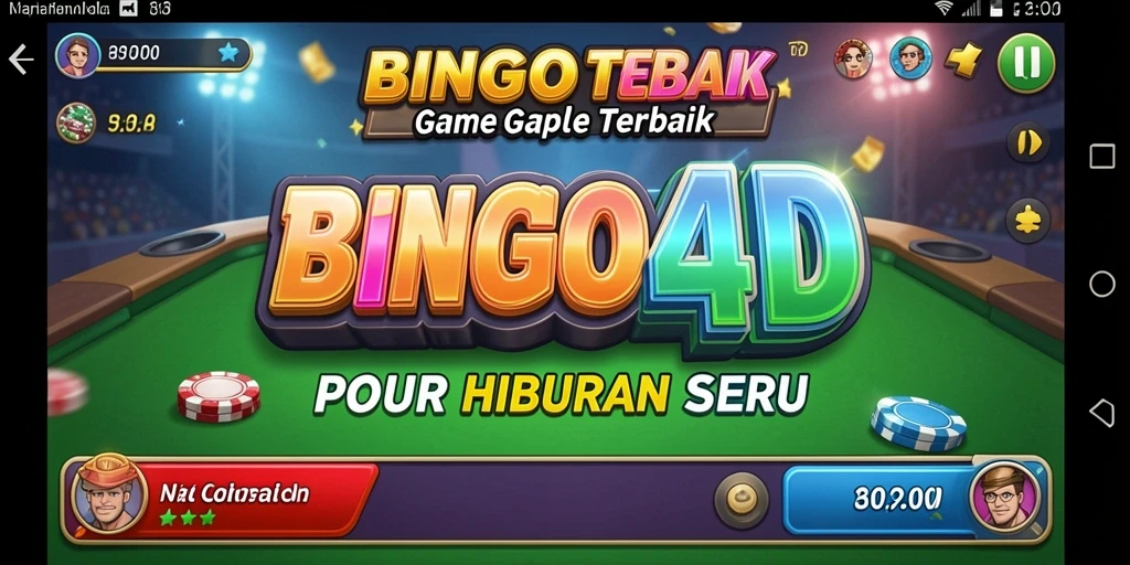 Screenshot BINGO4D menampilkan gameplay Gaple yang seru dan interaktif.