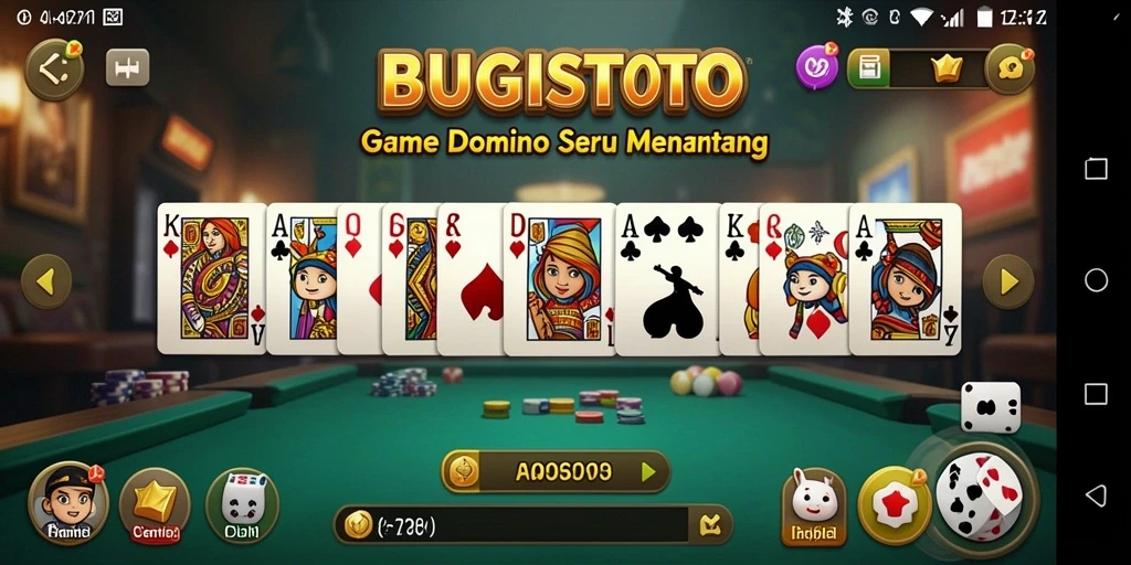 Screenshot gameplay BUGISTOTO yang menunjukkan aksi seru permainan Domino.