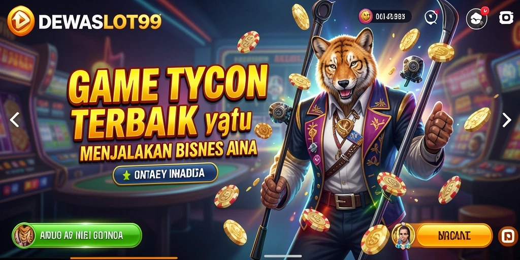 Tampilan utama gameplay DEWASLOT99 yang menampilkan manajemen bisnis.