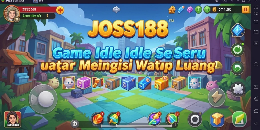 Tampilan gameplay JOSS188 yang menarik dengan karakter mengumpulkan sumber daya.