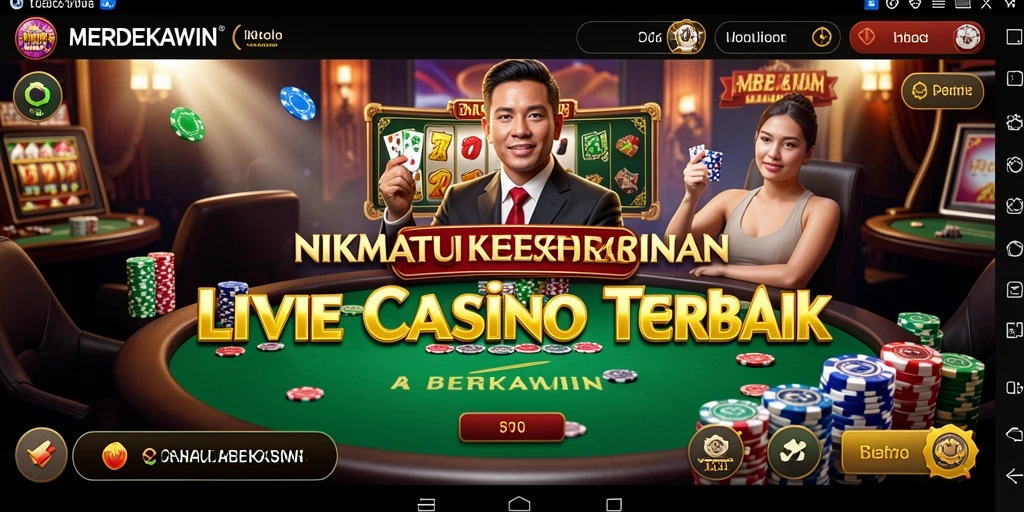 Tampilan gameplay Live Casino yang seru dan interaktif di MERDEKAWIN.
