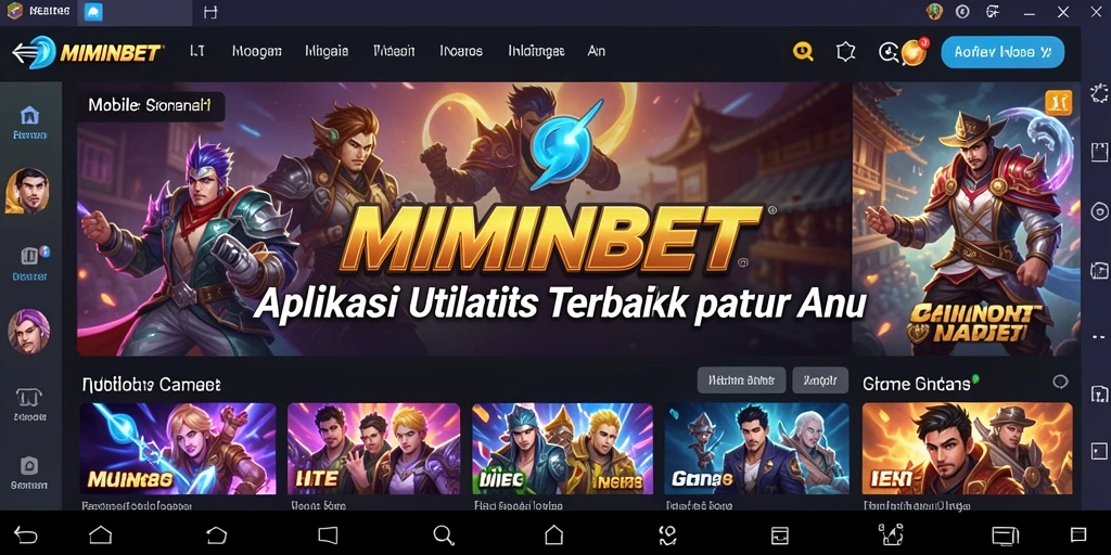 Tampilan utama MIMINBET yang intuitif dan mudah digunakan.