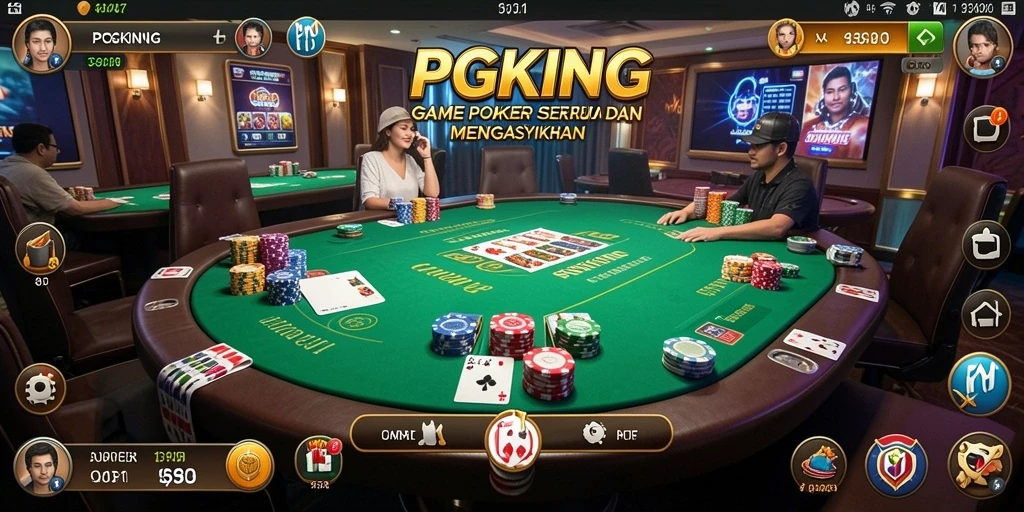 Tampilan gameplay PGKING yang mendebarkan dan seru dalam permainan Poker.