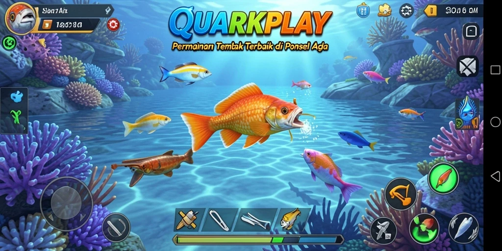 Tampilan gameplay QUARKPLAY yang menarik dan penuh warna.