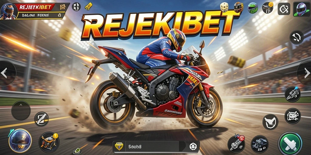 Gameplay menegangkan dari REJEKIBET saat balapan motor.