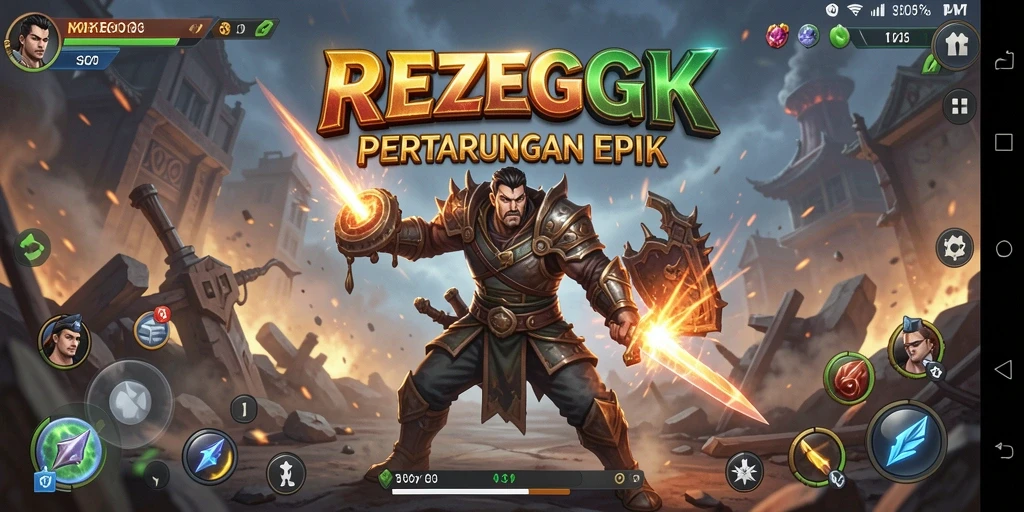 Tangkapan layar <strong>REZEGO</strong> menampilkan momen pertarungan yang intens dan seru.