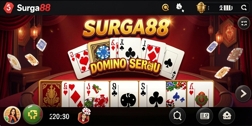 Screenshot gameplay SERU di SURGA88 menunjukkan aksi Domino yang menegangkan.