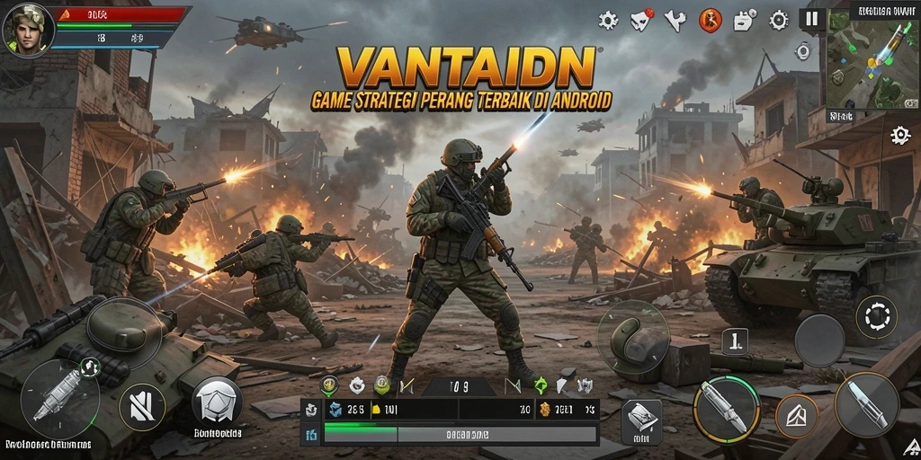 Tampilan gameplay dinamis dalam VANTAIDN yang menarik dan strategis.